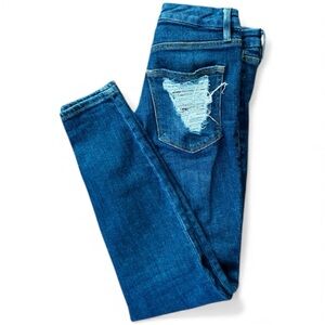 GOOD AMERICAN DENIM JEANS 8 BLUE SKINNY DISTRESSED SIZE 8 / 29 GRUNGE STREETWEAR